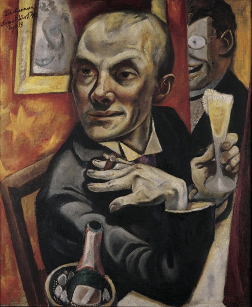Max Beckmann - Self portrait with Champagne Glass